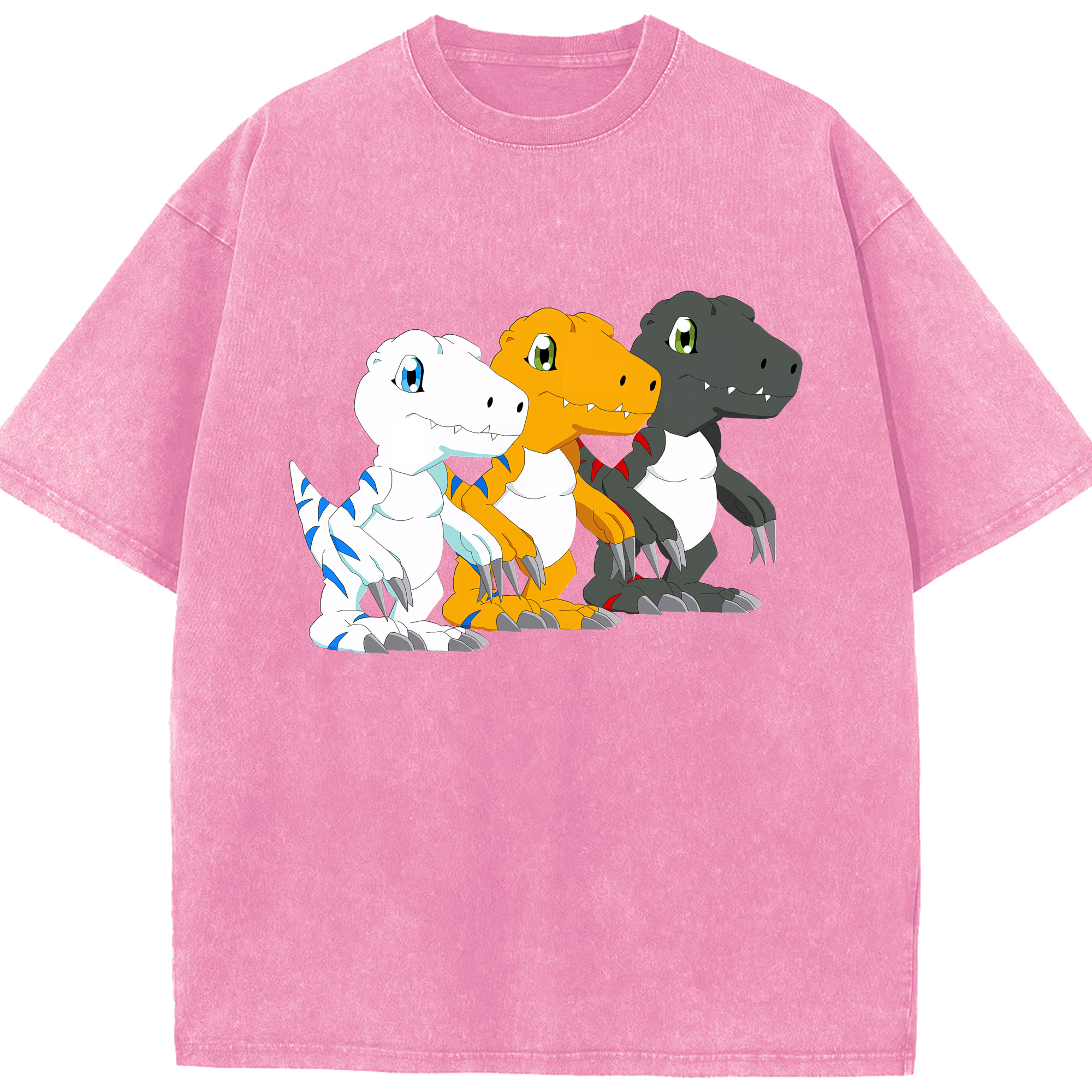（画像用） Digimon デジタルモンスター/デジモン 綿100% ヴィンテージ風 半袖Tシャツ（フロントプリント）